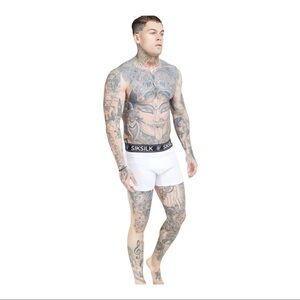 𝅺siksilk White (black waistband) Pack Of 3 boxer briefs